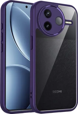 Produktbild von Hülle für Xiaomi Poco F7 Pro/Redmi K80 Transparente Rückseite TPU Bumper Stoßfest Handyhülle Lila