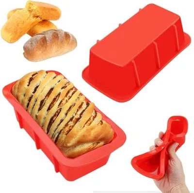 Produktbild von Famanu Silikon Brotbackformen Set von 2 - Flexibel und antihaftbeschichtet für 650 g Brot und Kuchen