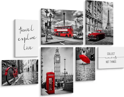 Obrázek produktu pro LONDÝN BIG BEN EIFFLA PARIS ARCHITEKTURA 110x80 - 3 obrazy 30x40 a 4 obrazy 20x30