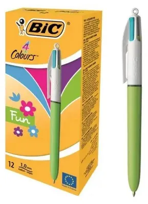 Produktbild von BIC Druckkugelschreiber 4 Colours Fun hellgrün/weiß