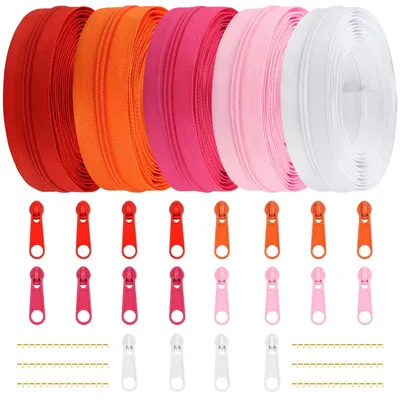 Productafbeelding van Nylon eindeloze ritsset van 14 meter met schuivers in 5 kleuren