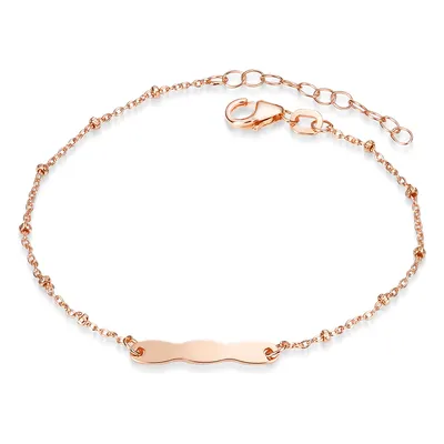 Produktbild von MATERIA by Matthias Wagner Kugel Armband mit Gravur aus 925 Sterling Silber Rosegold vergoldet für Damen oder Kinder 16-19cm in Etui SA-118