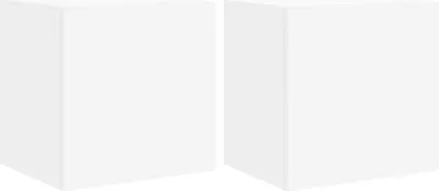 Produktbild von vidaXL TV-Wandschränke mit LED-Leuchten 2 Stk. Weiß 40,5x35x40 cm