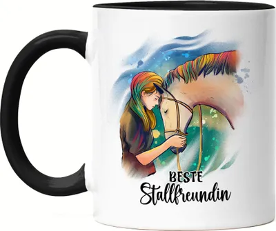 Produktbild von Beste Stallfreundin Tasse Schwarz Pferde Liebe Pferdeliebhaber Freundin Freunde Reiten Stall Reiterin Freundin