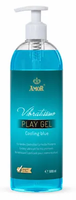 Produktbild von Vibratissimo Play Gel Cooling blue 1000 ml | Gleitmittel kühlend | Lubricant Gel Für Silikon Toys & Latexkondome geeignet, KI-generiertes Bild