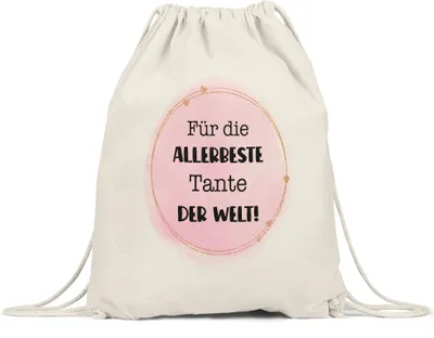 Produktbild von Für die allerbeste Tante der Welt Turnbeutel Tante Patentante Geburtstag Weihnachten