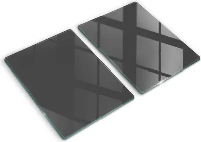 Produktbild von Glasschneideplatte - Herdabdeckplatte - 2x40x52 cm -Schneidebrett - Spritzschutz - Graue Farbe
