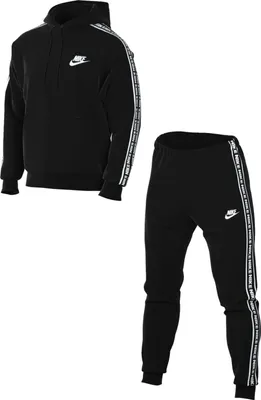 Produktbild von Nike FB7296-010 Nike Club Fleece Tracksuit Herren Black/White Größe 3XL