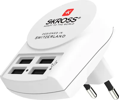 Zdjęcie produktu dla SKROSS 4-portowa ładowarka USB EU 24 W - Biała