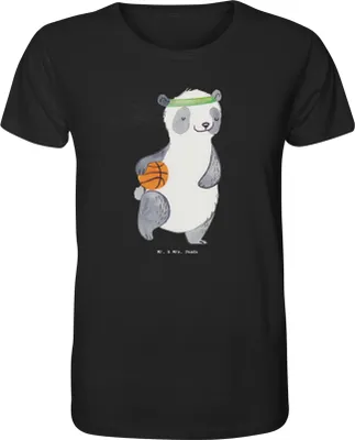 Produktbild von Mr. & Mrs. Panda T-Shirt Panda Basketball Größe M - Schwarz - Geschenk, Basketballplatz, Verband, Tshirt, mit Spruch, herren shirt, Herren-T-Shirt, Verein