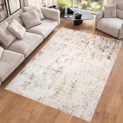 Produktbild von Tapiso Teppich HERA Modern Beige Wohnzimmer Schlafzimmer 80 x 150 cm