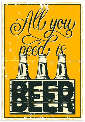 Produktbild von ARTland Wandbild Alu für Innen & Outdoor Alles, was du brauchst, ist Bier Größe: 90x130 cm