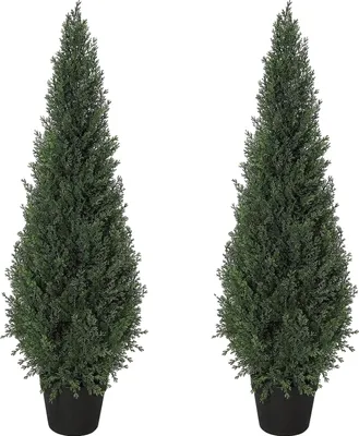 Zdjęcie produktu dla Sztuczna cyprysowa roślina, realistyczny wygląd, łatwa w pielęgnacji, zielona, 90 cm