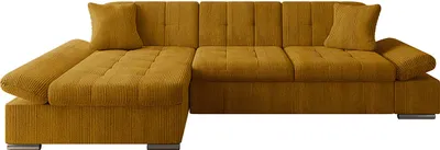 Produktbild von MIRJAN24 Ecksofa Malwi Cord mit Bettkasten und Schlaffunktion, Elegante Couch, Polsterecke (Farbe: Poso 1, Seite: Links)