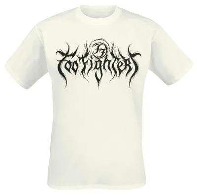 Produktbild von Foo Fighters T-Shirt Herren Gothic Logo weiß Band-Merch, Bands 100% Baumwolle XL