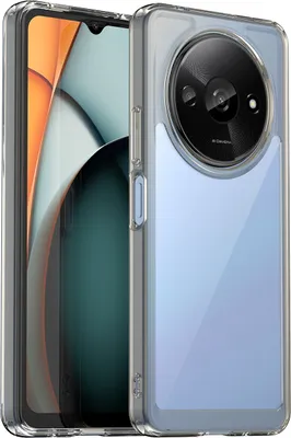 Produktbild von Schutzhülle für Xiaomi Redmi A3 Klar Rückseite Stoßfeste TPU Silikon Bumper Hülle Grau