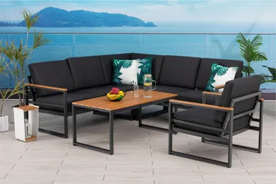 Produktbild von Gardissimo Alu Garten Eckloung/ Sitzgruppe "Lena" anthrazit