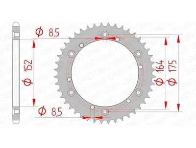 Produktbild von AFAM Kettenrad Stahl Standard - 520