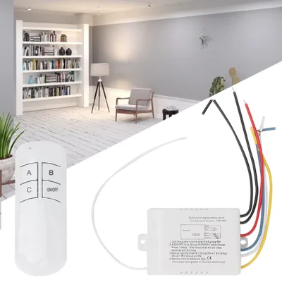 Obrázok produktu pre 3-cestný vypínač, 220 V, digitálny bezdrôtový nástenný prijímač svetla, vysielač, diaľkové ovládanie