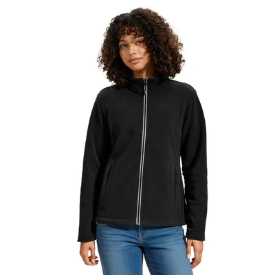 Produktbild von BUBW Damen Fleecejacke, leicht & winddicht, Reißverschluss, Taschen, elastische Ärmel, verstellbarer Saum für Frühling Herbst kühle Tage