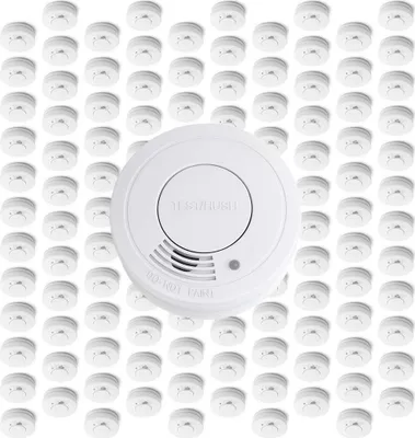 Productafbeelding van Wiltec 120-delige rookmelderset met ingebouwde batterij van 3V, 10 jaar onderhoudsvrij, brandmelder met "HUSH"-functie, betrouwbare brandmelder met 85 dB, effectieve brandbescherming