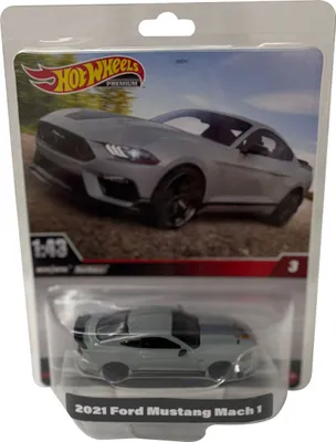 A Hot Wheels premium die-cast model car in its packaging.