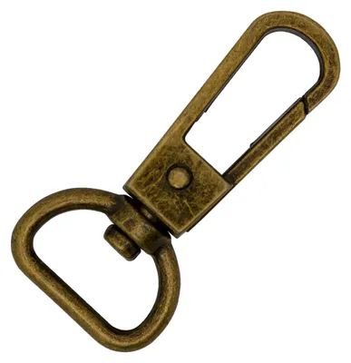 5 Bolzen-Karabiner Karabinerhaken altmessing 15x45 mm