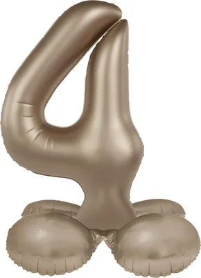 Produktbild von Stehender Folienballon Zahl 4 Starlight Gold 72cm