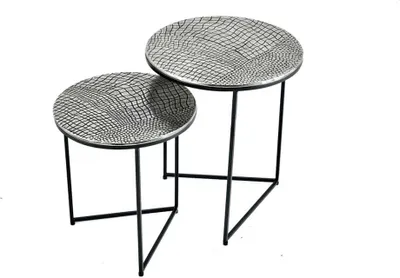 Image de Table d'appoint 40 cm argentée, design moderne, pour salon - ACHETER MAINTENANT