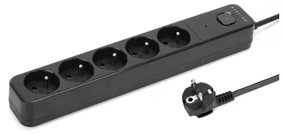 Image de Multiprise avec protection contre les surtensions Montis MT187-BK-5, 5 m, 5 prises, noire