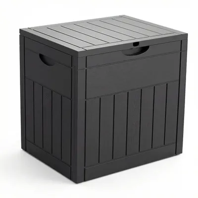 Produktbild von VOUNOT® 126L Gartenbox Aufbewahrungsbox Garten 56 x 43 x 53 cm, Holzoptik Schwarz