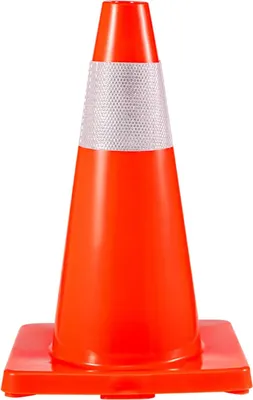 Zdjęcie produktu dla Pachołki drogowe 45 cm 20szt z odblaskiem PVC - do parkingu i zabezpieczeń