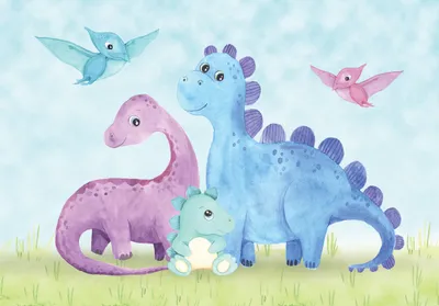 Produktbild von Vlies Fototapete Kinderzimmer Dinosaurier Dino Babyzimmer (V8 - 368cm x 254cm - 4 Bahnen) Wandtapete Tapete Latexdruck UV-Beständig Geruchsfrei Hohe Auflösung Montagefertig