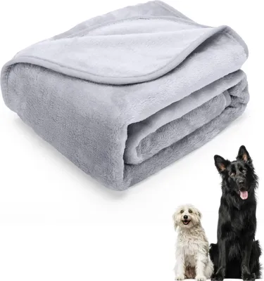 Immagine prodotto di Coperte per cani Clord - Morbida coperta in peluche colorata per cani, gatti e altri animali domestici - Accessorio per cuccia (75 x 75 cm, grigio)