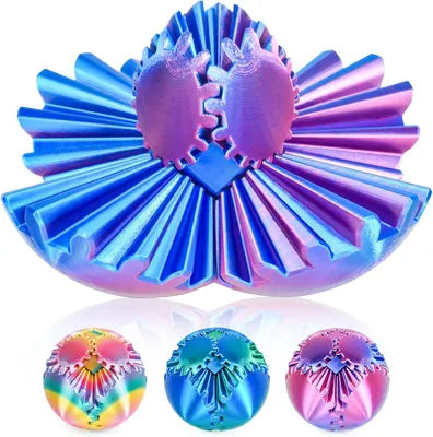 Productafbeelding van Gear Ball 3D-bedrukt fidget-speelgoed - Draaibare tandwielbal - Stressvermindering - Cadeau voor Kerstmis - Diameter