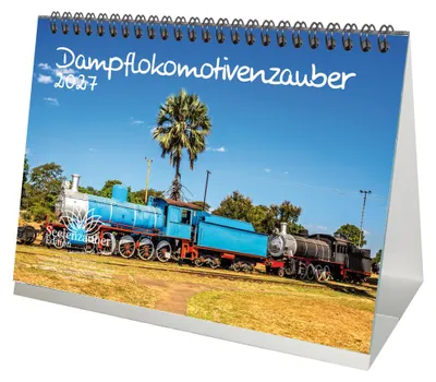 Produktbild von Dampflokomotivenzauber DIN A5 Tischkalender für 2027 Eisenbahn - Seelenzauber