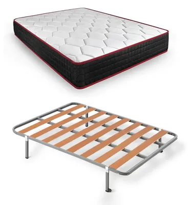 Komplettbett 135x190 cm mit Lattenrost und Visko-Matratze
