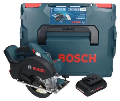 Zdjęcie produktu dla Bosch GKM 18V-50 Professional akumulatorowa pilarka tarczowa do metalu 18 V 136 mm bezszczotkowa + 1x akumulator ProCORE 4,0 Ah + L-Boxx - bez ładowarki