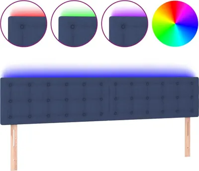 Produktbild von vidaXL LED Kopfteil Blau 160x5x78/88 cm Stoff