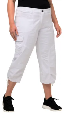 Imagen del producto de Pantalón cargo para mujer de la marca Ulla Popken, color blanco puro, talla 50