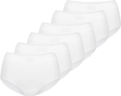 Produktbild von sloggi 6er Pack Double Comfort T Maxi Slip Hoher Tragekomfort durch atmungsaktive Baumwolle, Sportliches Design mit schlichtem Taillenband, Perfekte Passform für den Alltag und Bewegungsfreiheit weiß 42