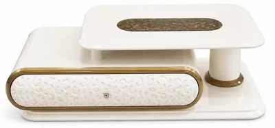 Image de Table basse moderne, bois et métal, design luxueux, avec plateau en marbre