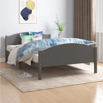 Image de Maison Exclusive - Lit en bois massif, pin gris foncé, 120 x 200 cm