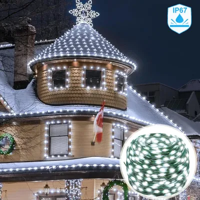 Obrázek produktu pro LED pásek venkovní vnitřní 100M 800LEDs, pásek světla studená bílá IP67 8 režimů, LED pásek vodotěsné dekorace pro vánoční stromek dvůr zahrada balkon pokoj obchod
