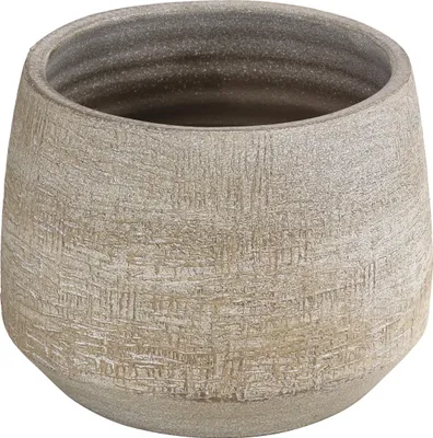 Produktbild von Dehner Übertopf Elias, handgefertigter Indoor Blumentopf, Ø außen 15.5 cm / innen 13.5 cm, Höhe 13 cm, Keramik, creme