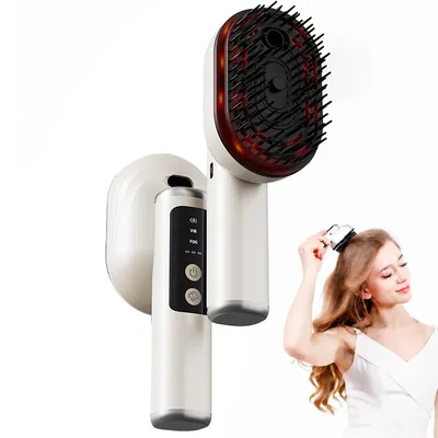 Produktbild von EMS Kopfhautmassagegerät elektrisch, Rotlicht Massagebürste für Kopfhaut, kabellose Kopfmassage mit 4 Stufen, USB Ladegerät für Haarpflege