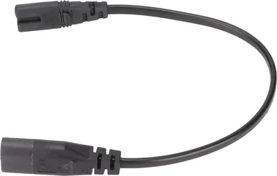 Imagen del producto de Cable de extensión IEC320 C8 a IEC320 C7, adaptador de corriente para ordenadores portátiles, altavoces, monitores LCD, impresoras. Longitud: 0,3 metros / 1,0 pies
