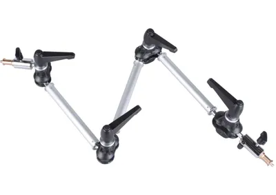 Produktbild von Walimex 3-flex Auslegearm mit 2 Spigots 80 cm, Gelenkarm für Fotostudio belastbar bis 2 kg, 5/8 Spigot mit 1/4 und 3/8 Zoll Gewinde für Reflektoren und Blitzgeräte
