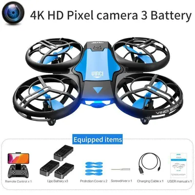 Produktbild von V8 Mini Drone 4K 1080P HD Kamera WiFi FPV Luftdruck Höhe Bleiben（Blau）