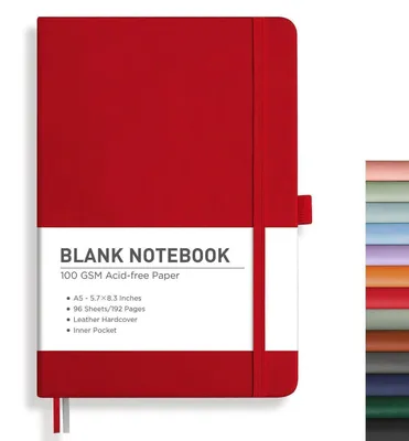 Immagine prodotto di Quaderno A5, copertina rigida, 192 pagine, carta da 100 g/m², colore rosso